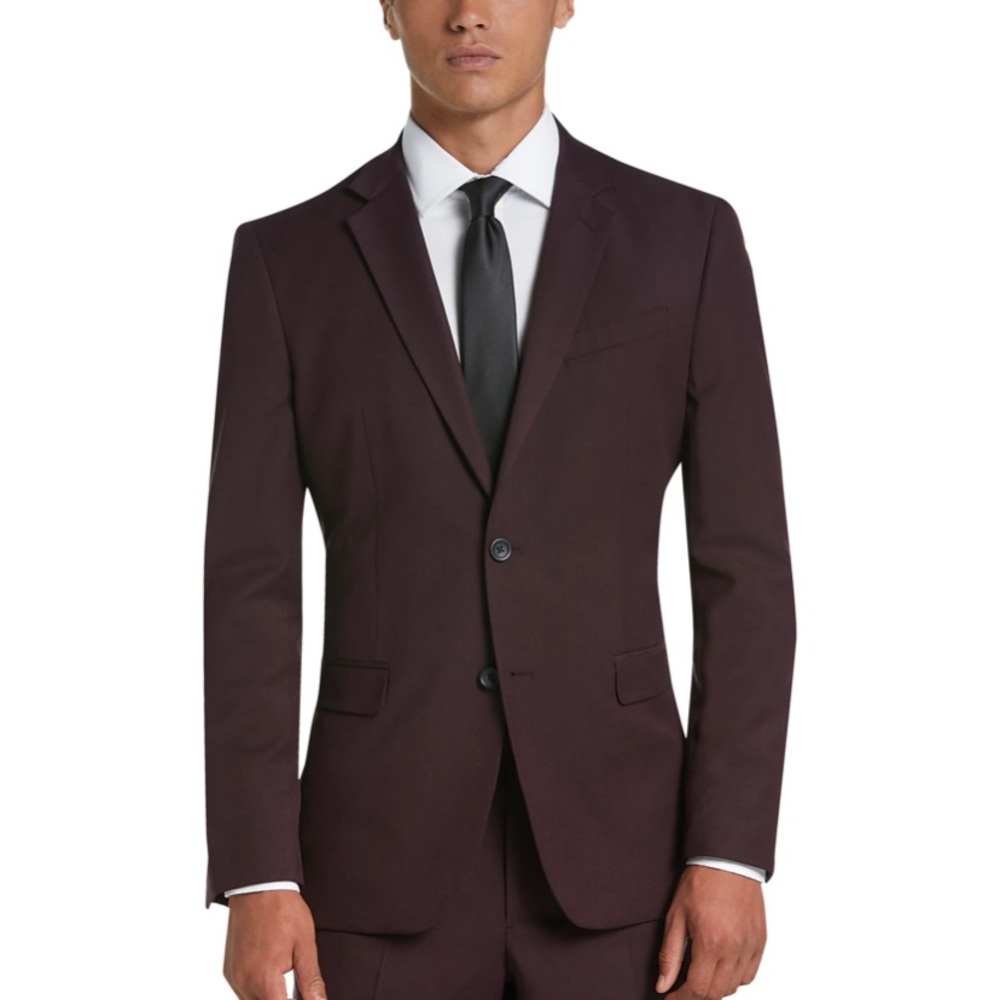 BNWT Egara Orange Extreme Slim Fit Suit -Burgundy